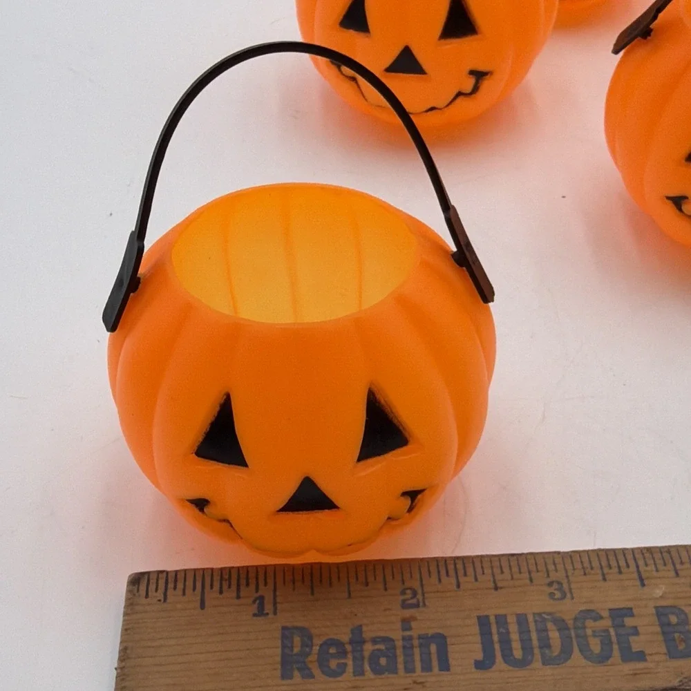 Blow Mold Mini  Jack-O-Lanterns Pumpkins Candy Container Vintage Lot Of 12